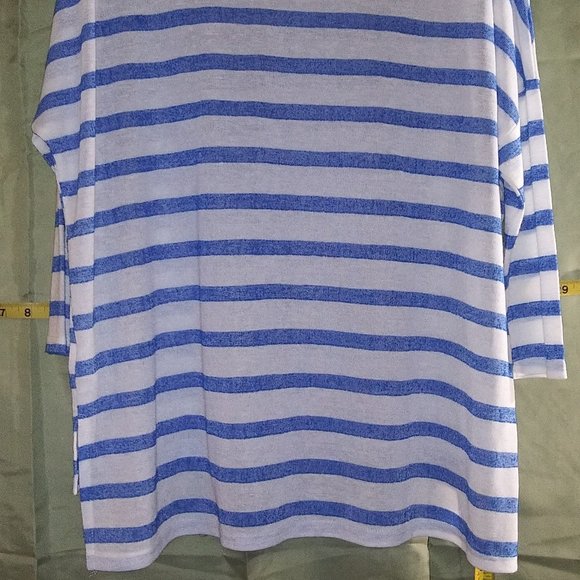 Blue and White Striped Sweater Top by Bishop & Young, size Large - Picture 10 of 12